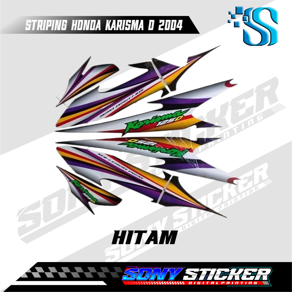 Stiker List Body Motor Karisma D Tahun 2004 / Striping Standar Honda Karisma D Tahun 2004 / Striping