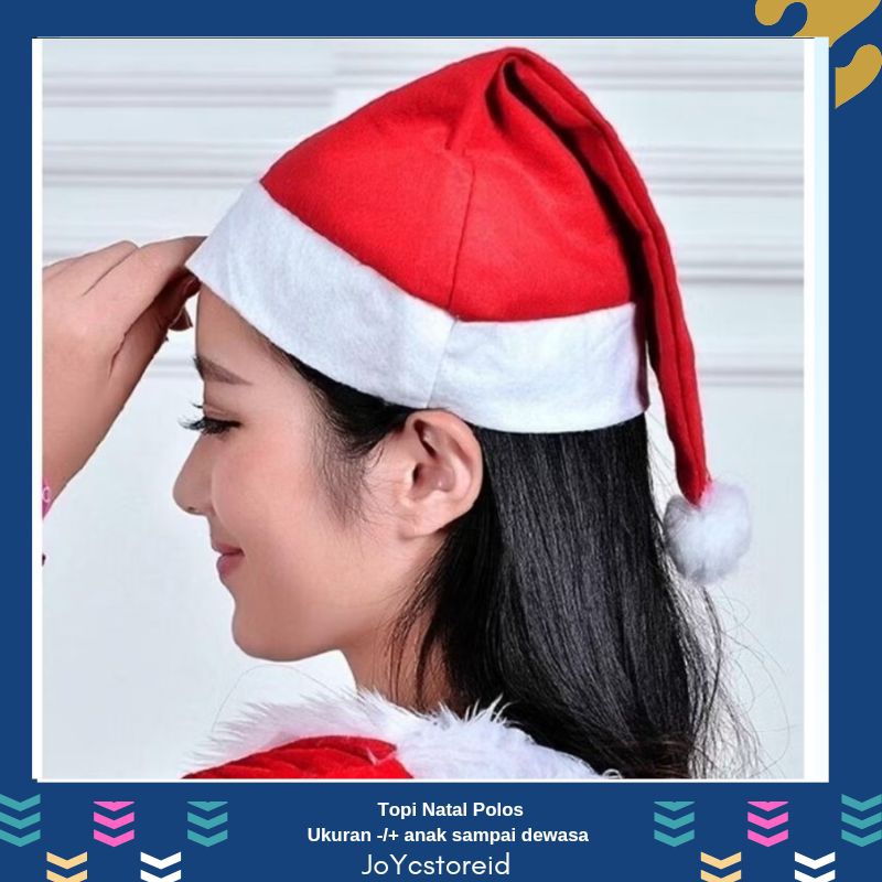 Topi Natal Santa Polos | Topi Merry Christmas | Topi Natal