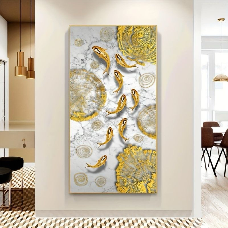 Lukisan ikan koi emas minimalis