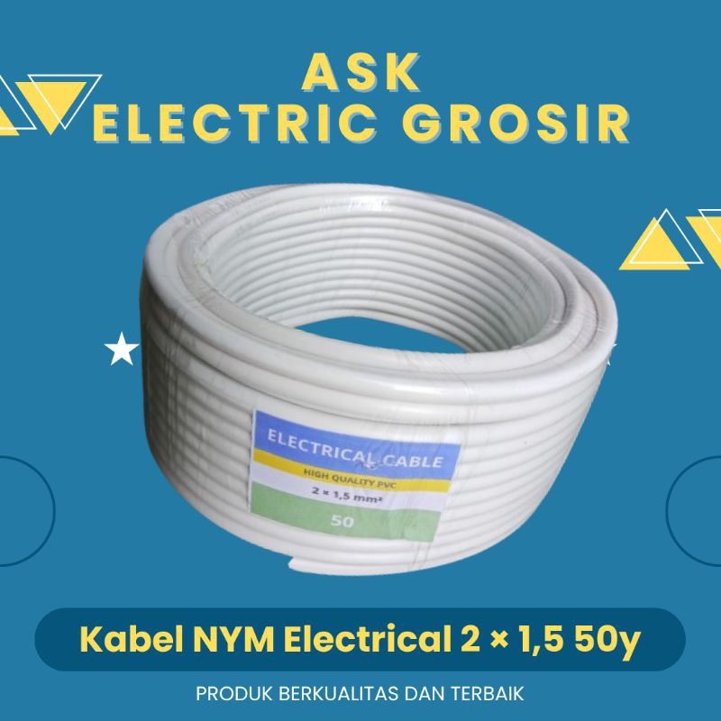 1 ROLL Kabel NYM Electrical 2 × 1,5 50 Yard/Kabel Listrik/Kabel Audio/Kabel Instalasi Listrik CCTV/K