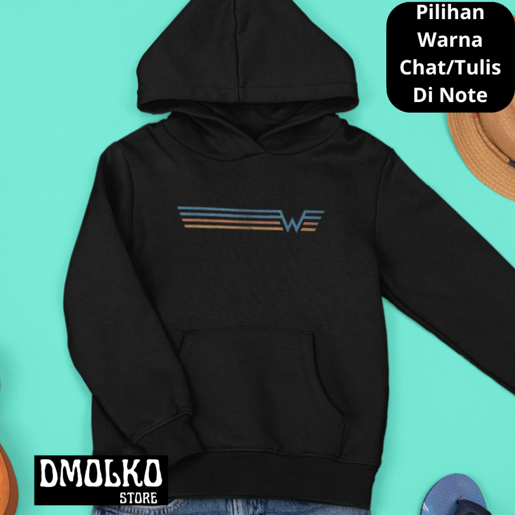 Sweater Hoodie Anak Cotton Everyday Band Weezer 2 | Usia 4 - 15 Tahun Cotton Fleece