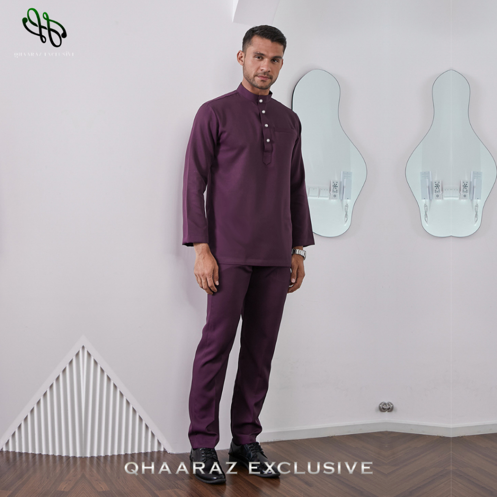 Raffan Baju Melayu Pria Setelan Koko Muslim Modern Bahan Katun Toyobo Satu Set Pakaian Teluk Belanga