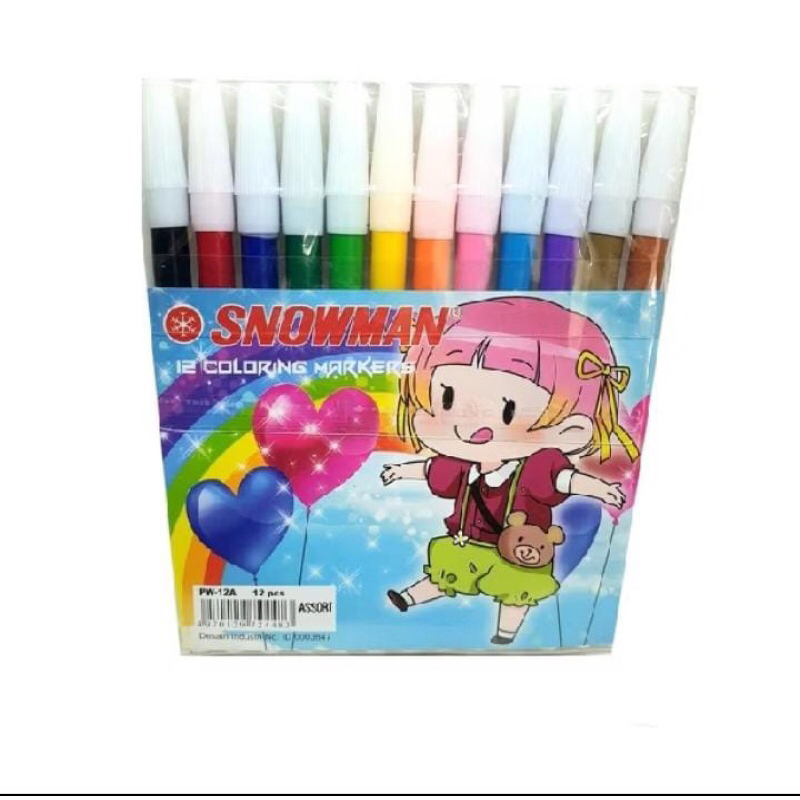 

spidol snowman kecil 1set isi 12warna