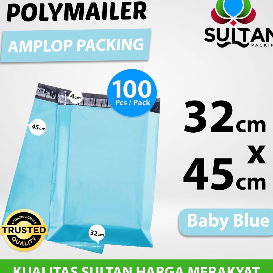 

KODE FFDYG Polymailer Pack Tosca Baby Blue 32cm x 45cm Termurah Amplop Plastik Packing Olshop Ekonomis