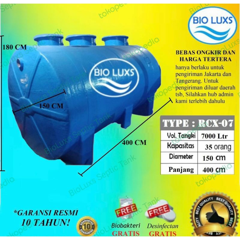 Septictank, toilet portabel bioluxs