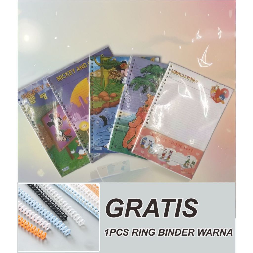 

Kertas Binder UKURAN B5 ISI 50 LEMBAR GRATIS RING BINDER PLASTIK ADINATA ORIGINAL DISNEY KARAKTER Loose Leaf Adinata 50 Lbr B5 Fancy