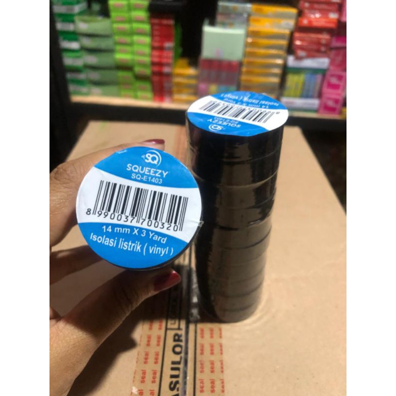 

(10pcs)Isolasi Hitam Tipis Squezzy 1slop isi10pcs