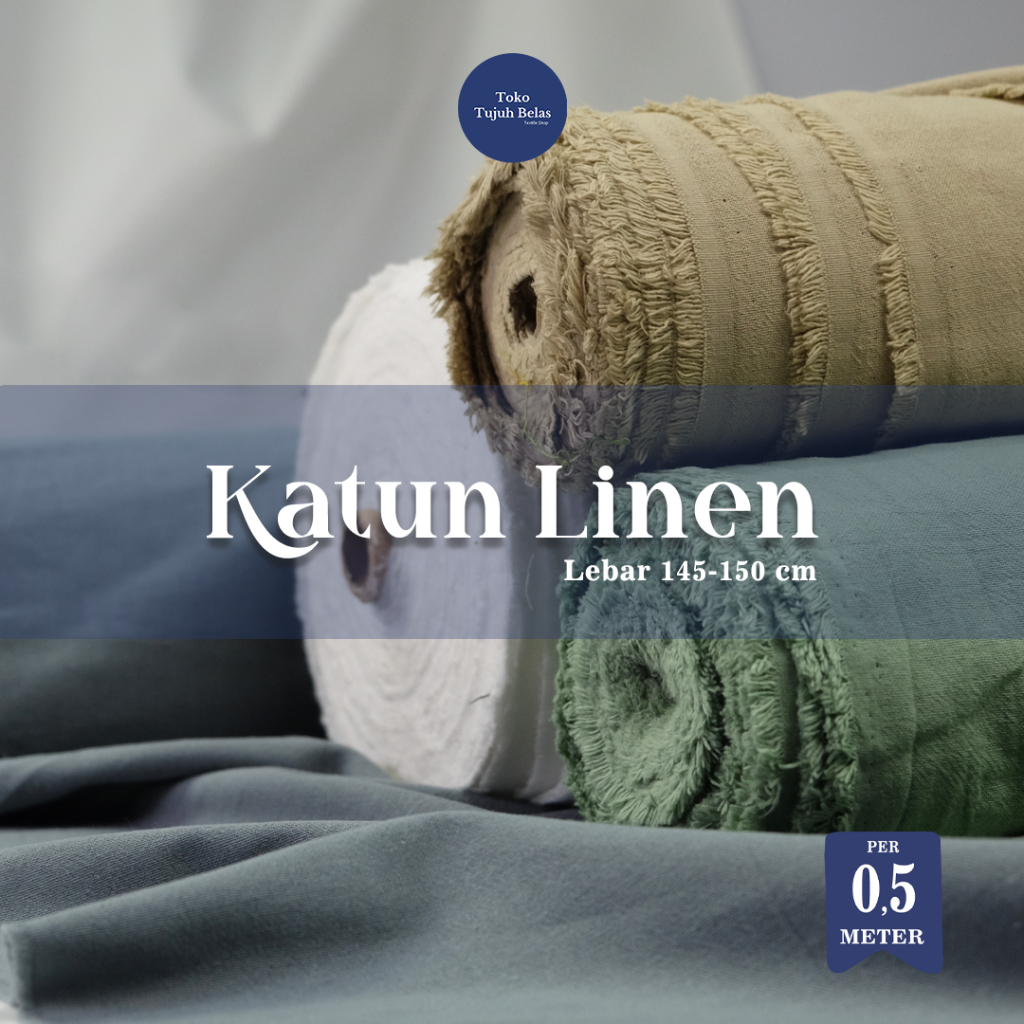 Toko17 KATUN LINEN PER 0,5 YARDAN kain katun eceran bahan atasan kulot