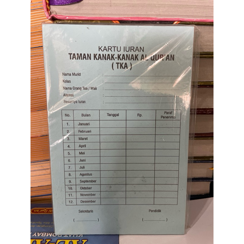 

Kartu Iuran TKA bulan Januari 50 pcs