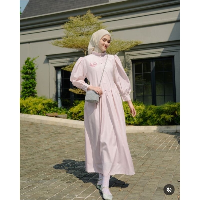 Midi Gania Haideeorlin haidee orlin Amore Dress Haideeorlin //stripe pink