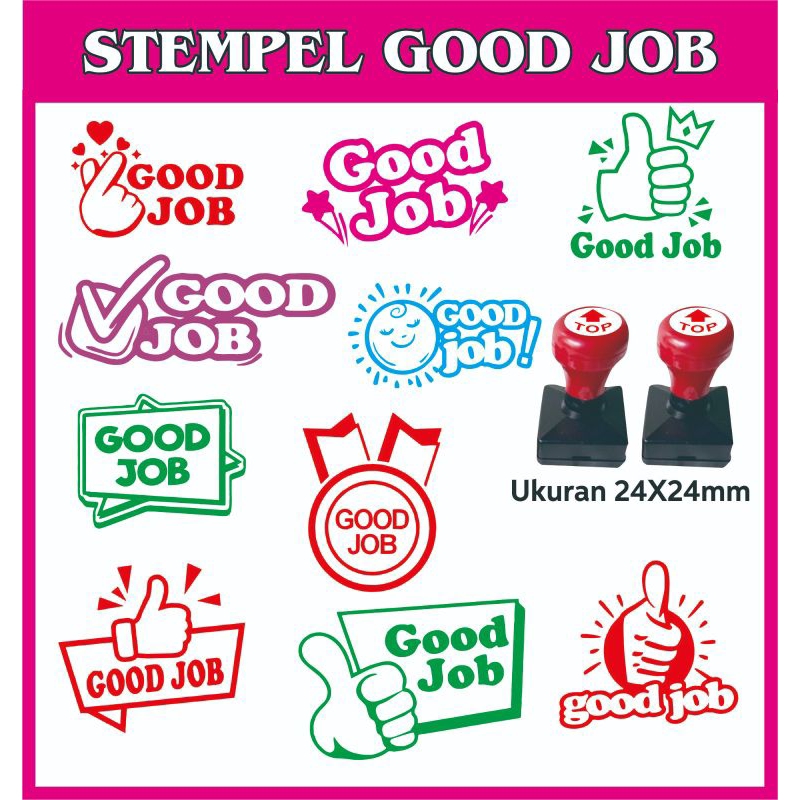

Stempel Good job kerja bagus stempel jempol stempel reward penghargaan ukuran 23x23mm siap pakai harga satuan