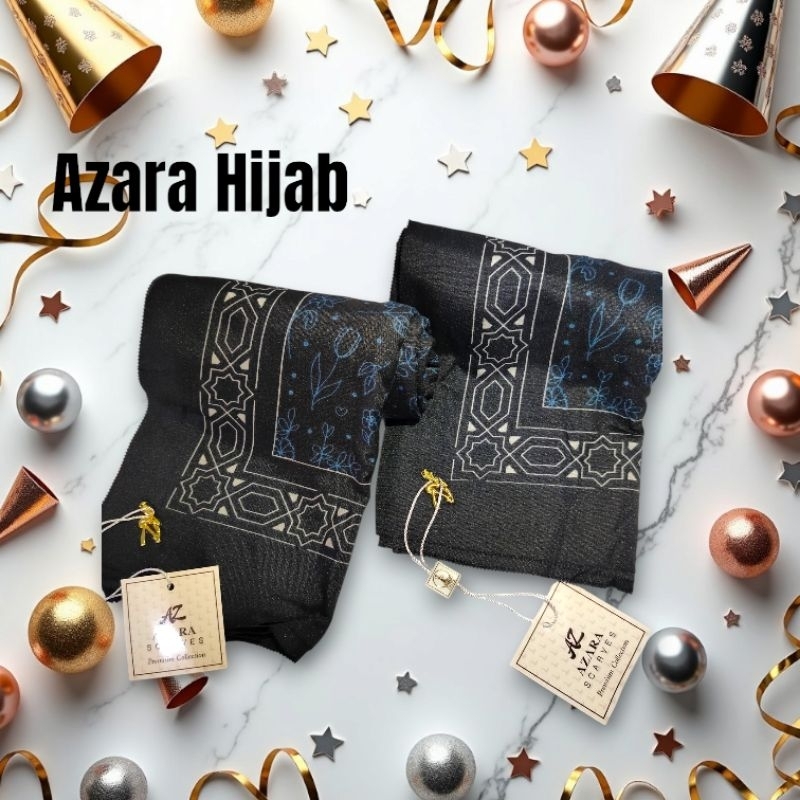 azara hijab segi empat motif/ azara voal premium