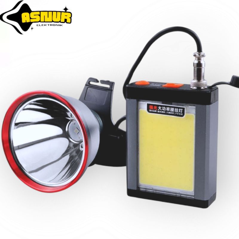 Senter Kepala LED Super Terang AKI 400W Headlamp Senter LED
