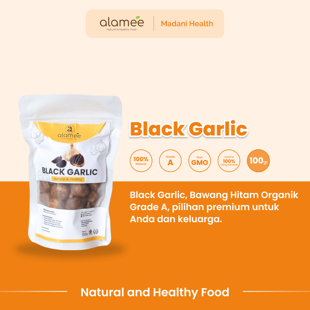 

ALAMEE Black Garlic Garlik Bawang Hitam Tunggal Kating 100 gram Herbal Premium Lanang Alami Natural