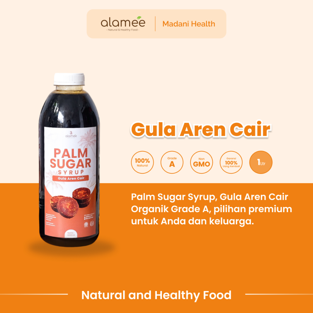

ALAMEE Gula Aren Cair Syrup Palm Sugar Cair Organic Organik Pure Murni Barista Brown Sirup Natural