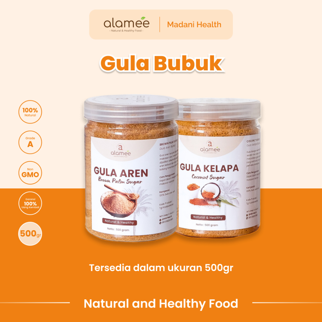 

ALAMEE Gula Semut Kelapa Aren Organik Asli Bubuk Coconut Sugar Premium Powder Natural Organik Organic 500gr