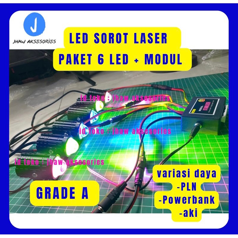 LED SOUND MINIATUR LASER PAKET 6 LED