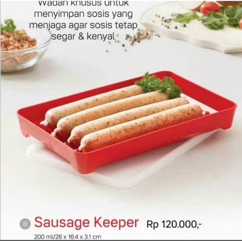Promo Tupperware Sausage Keeper toples plastik sosis kulkas freezer wadah tempat freezer frozen kue 