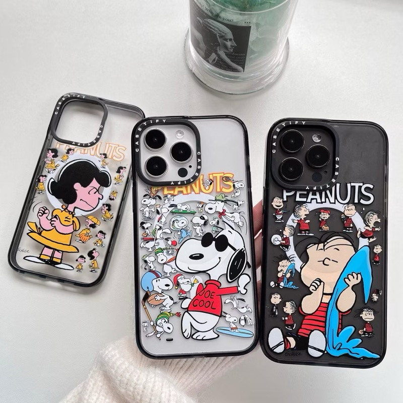 Snoopy Peanuts Case Magsafe Magnet Casetify Cartoon Super Lucu With Magnetic Casing TPU Full Cover F