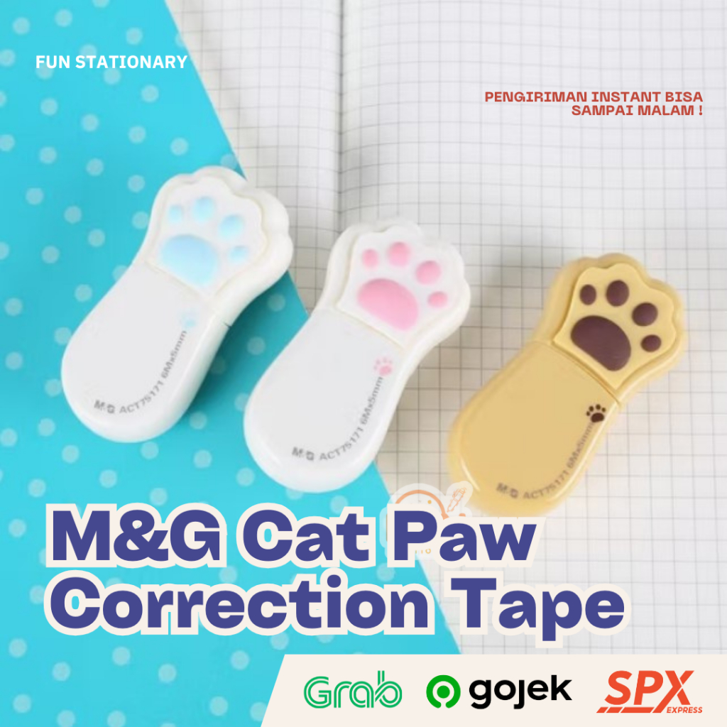 

CAT CUTE PAW TIPPEX KERTAS CORRECTION TAPE 6M