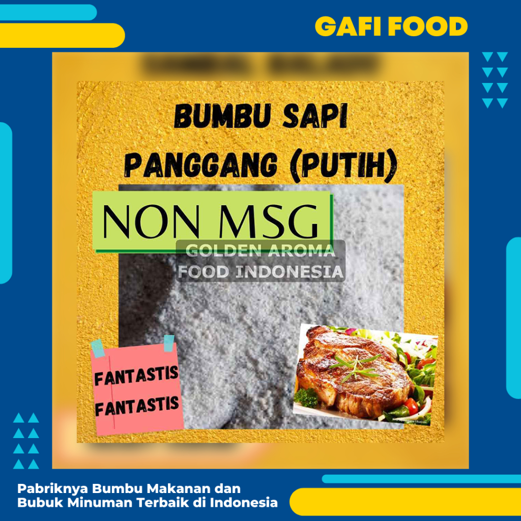

BUMBU TABUR SAPI PANGGANG PUTIH NON MSG 1 KG FOOD GRADE 1Kg Bubuk Bumbu Kerupuk Popcorn Usaha