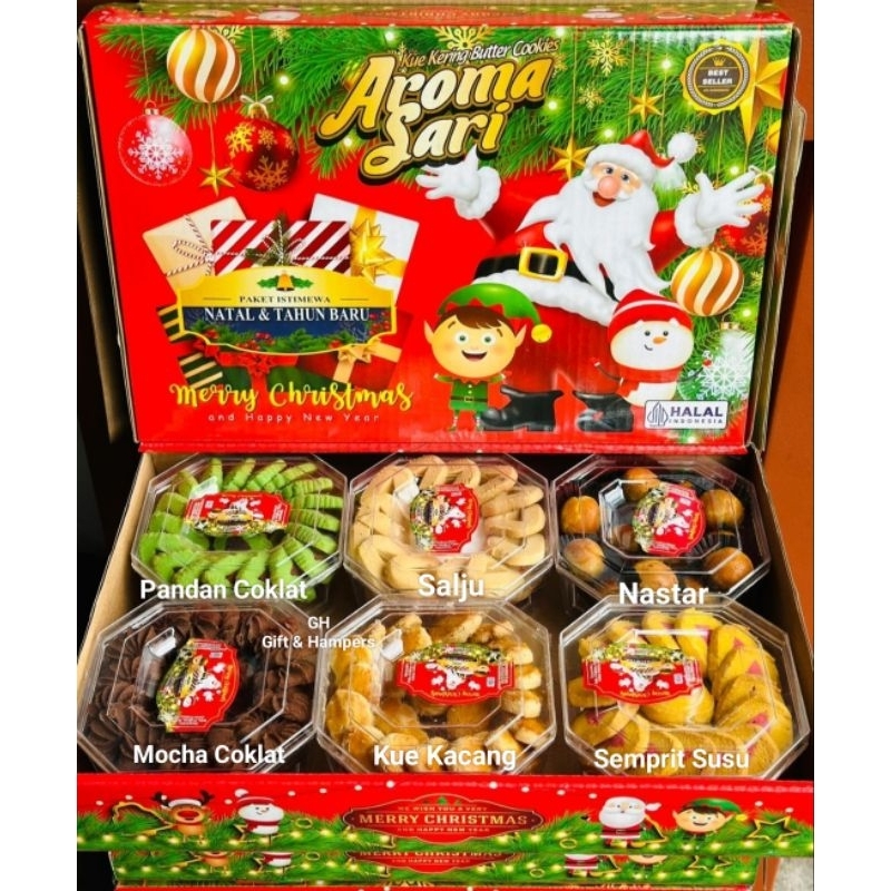 

KUE KERING NATAL&THN BARU 6TOPLES SET HAMPERS MERRY CHRISTMAS/BISA ECER&GROSIR/HAMPERS/HADIAH/KADO