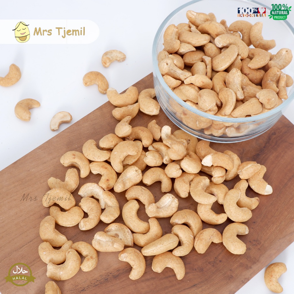 

MINI CASHEWS - Mrs Tjemil - Kacang Mete Sachet Original, Sweet Glaze, Santan Daun Jeruk, Garlic Bawang Putih Organik Premium Asin Garam Panggang Renyah Mede