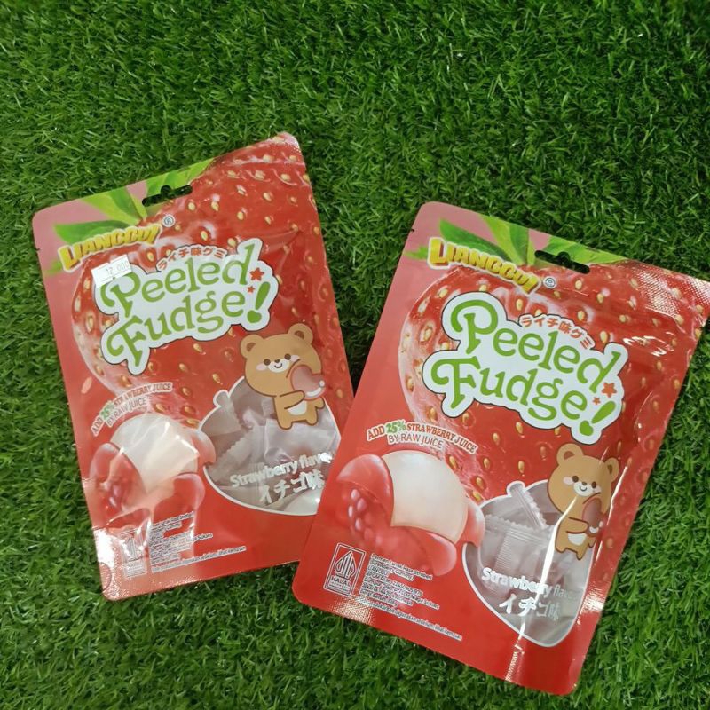 

Peeled Fudge - Permen Lunak rasa Strawbery