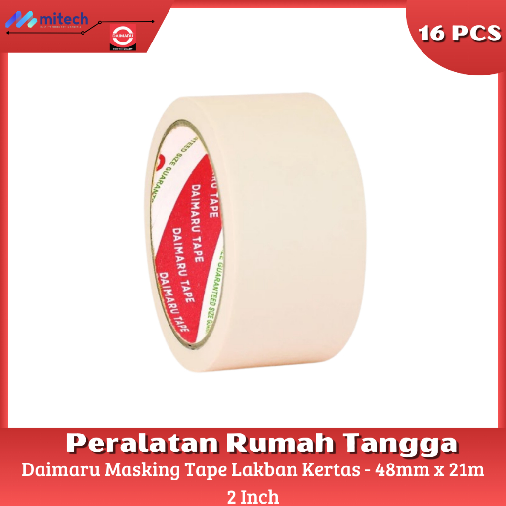 

Daimaru Masking Tape 2 Inch 48mm x 21m - 16 Pcs / Lakban Kertas