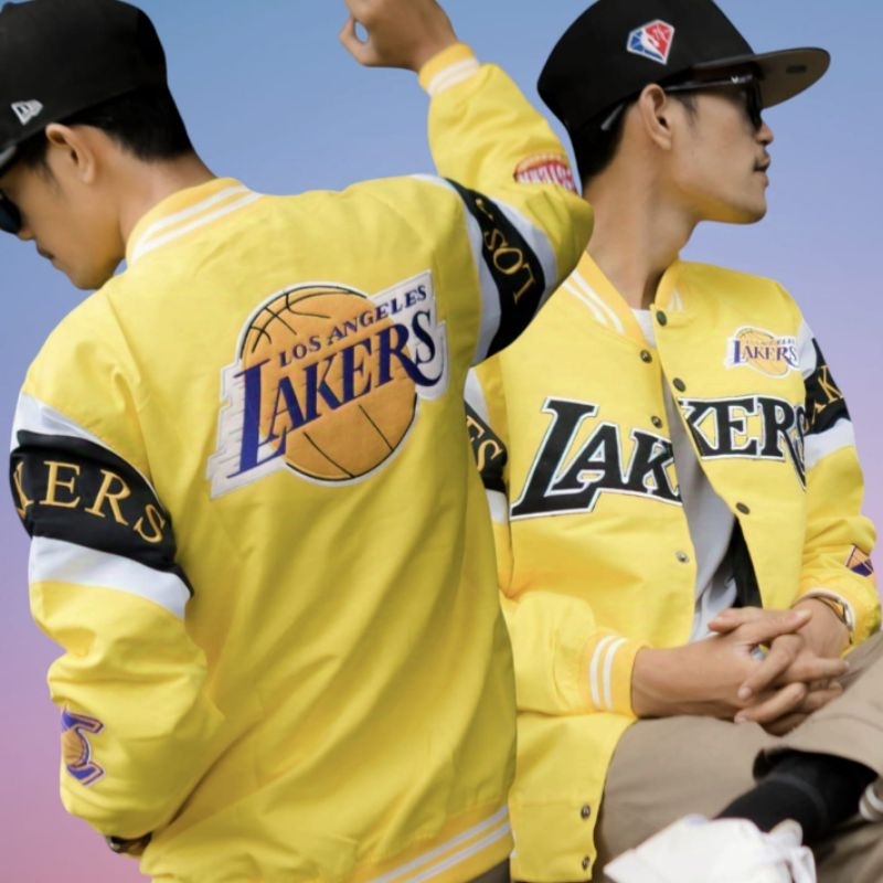Jaket Varsity Baseball Oversize Full Bordir Bomber Jacket Lakers Series Yellow -  Akar Official Shop