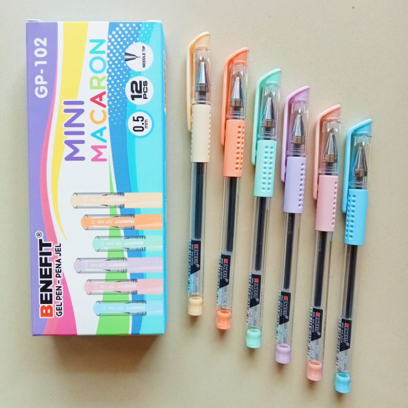 

Pulpen Gel Pen Benefit GP-102 Mini Macaron 0.5mm ( 12 pcs ) [ Original ]