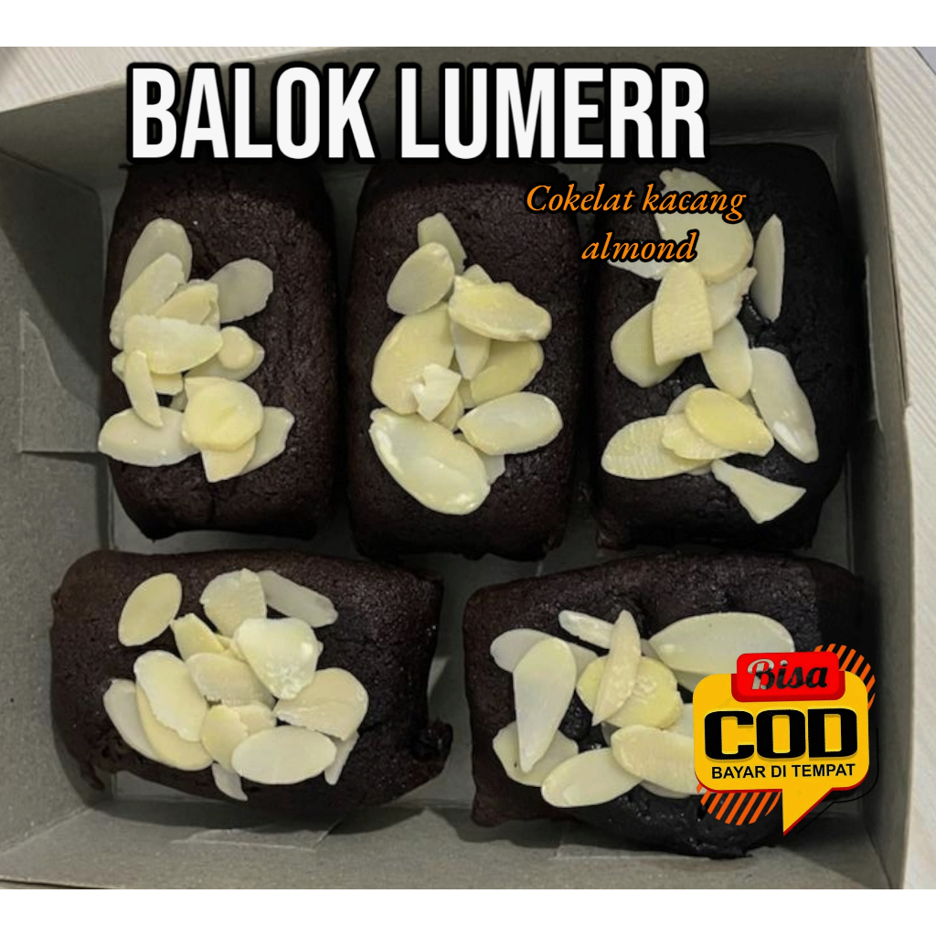 

kue balok lumer original SPESIAL kacang almond kue coklat bronis balok lumer