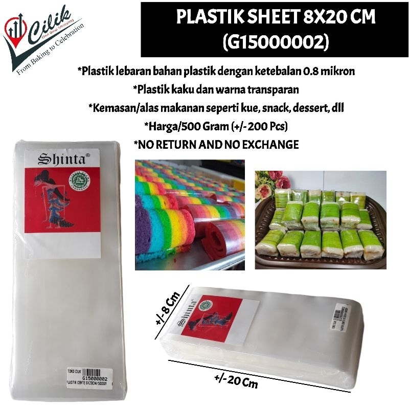 plastik+lembaran+sheet+tebal+0.8+mikron+kaku+bening+clear+transparan+ukuran+8x20 cm+15x15 cm+alas+ke