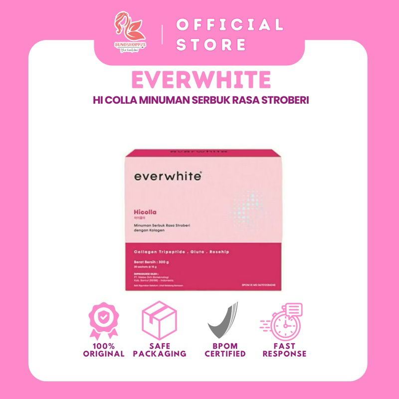 

❤️Bunoshopp28❤️ EVERWHITE Hi Colla Minuman Serbuk Rasa Stroberi