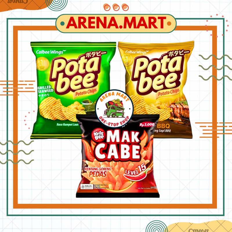 

Snack Makcabe Mak cabe Chiki Potabee ciki pota bee 1 Renceng isi 10 Pcs