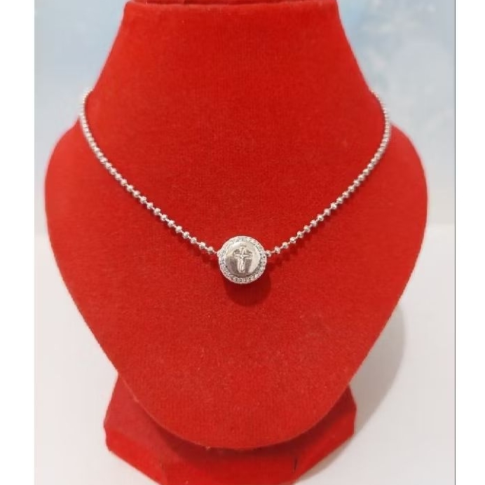 Kalung Salip Perak 925 Lapis Emas Putih - Anti Karat - Perhiasan Wanita