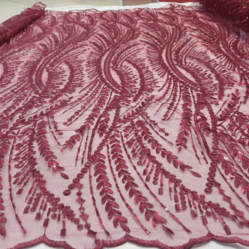 tile akar skuwin/kain tile kebaya akar squin full payet