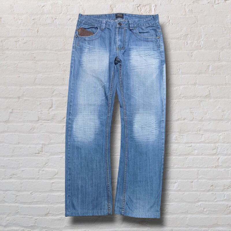 Size 36 Celana Panjang Longpants Jeans The O.C Vintage Blue Washed Fading Regular Fit Original Secon