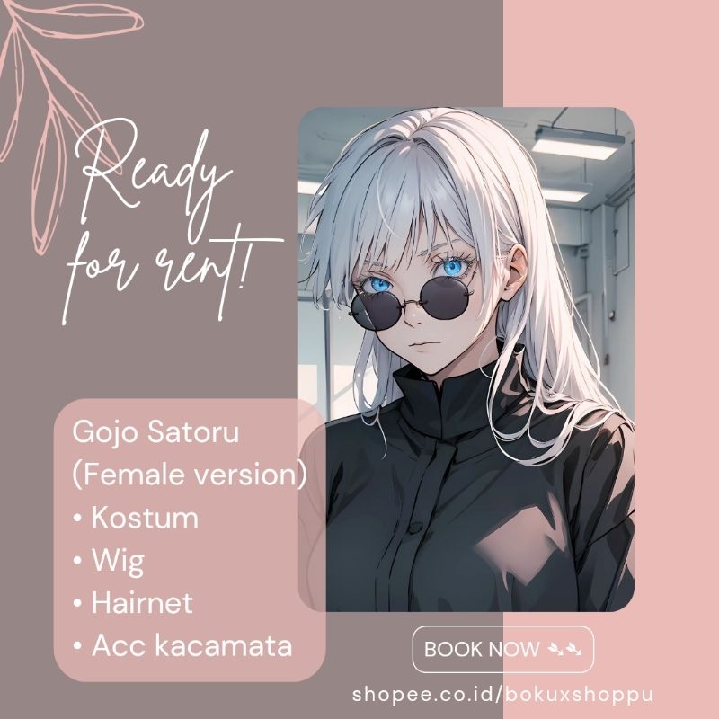 SEWA / RENTAL KOSTUM COSPLAY GOJO SATORU FEMALE VERSION