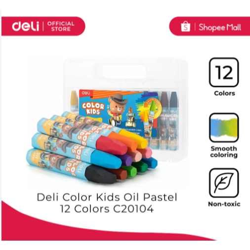 Deli - Crayon 12 Warna / Oil Pastel C20104