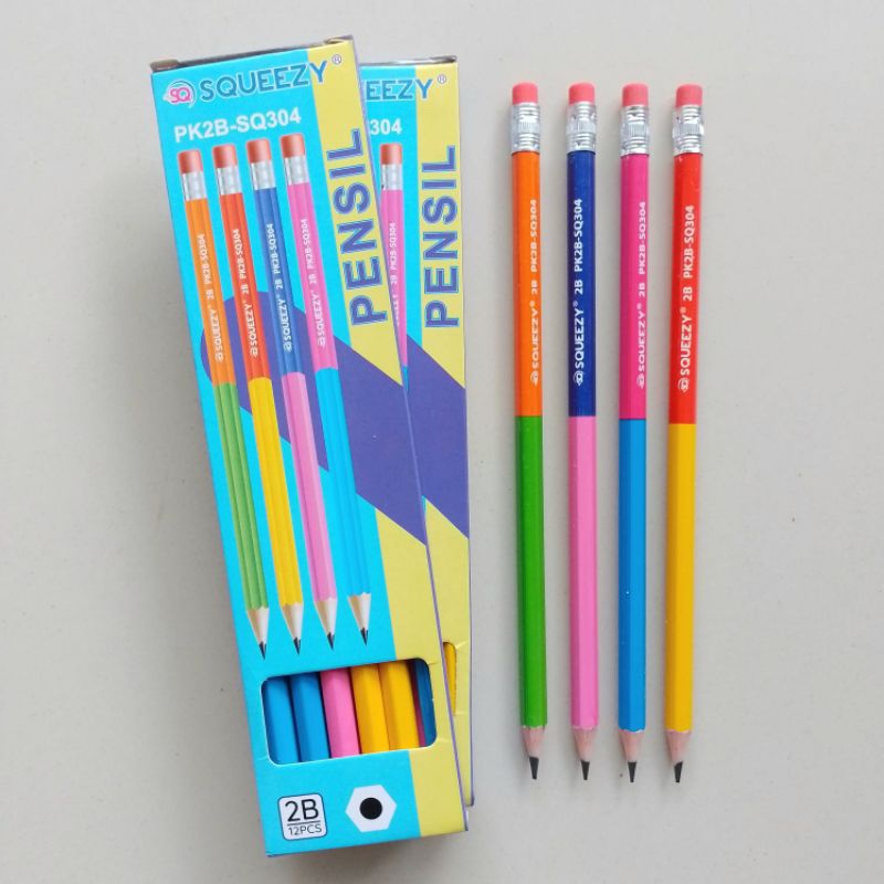 

Pensil Kayu 2B Squeezy PK2B SQ-304 ( 12 Pcs ) [ Original ]