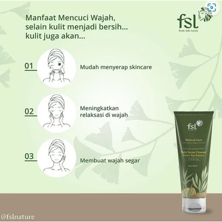 FSL Nature Daily Facial Wash Cleanser Green Tea Extract