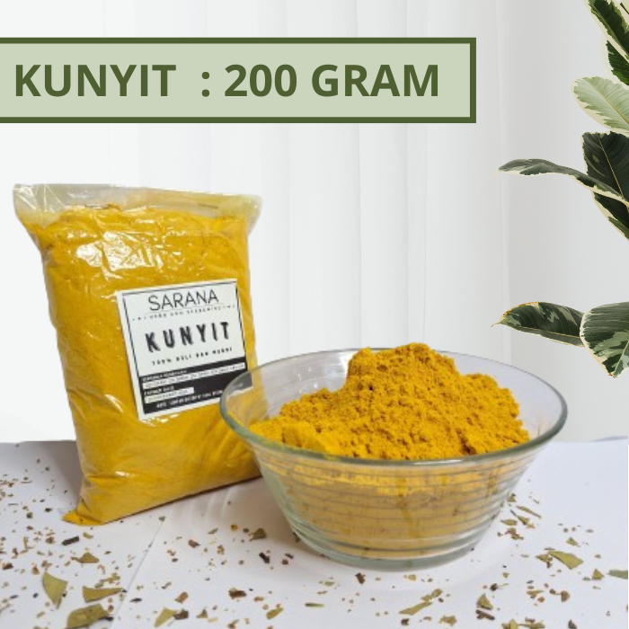 

200 Gram Kunyit Bubuk Asli 100% Tanpa Campuran / Kunyit Powder Original / Bumbu Dapur Bubuk Lengkap