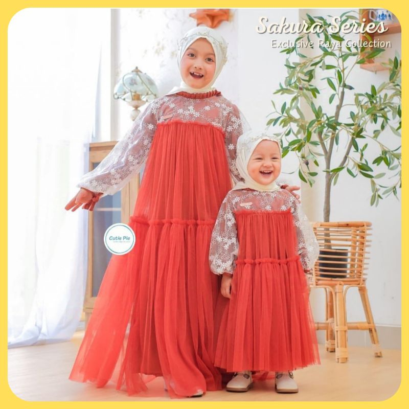 Cutie Pie Kids Sakura Series | Gamis Pesta Mewah Busana Muslim Baju Hari Raya Lebaran Anak Perempuan