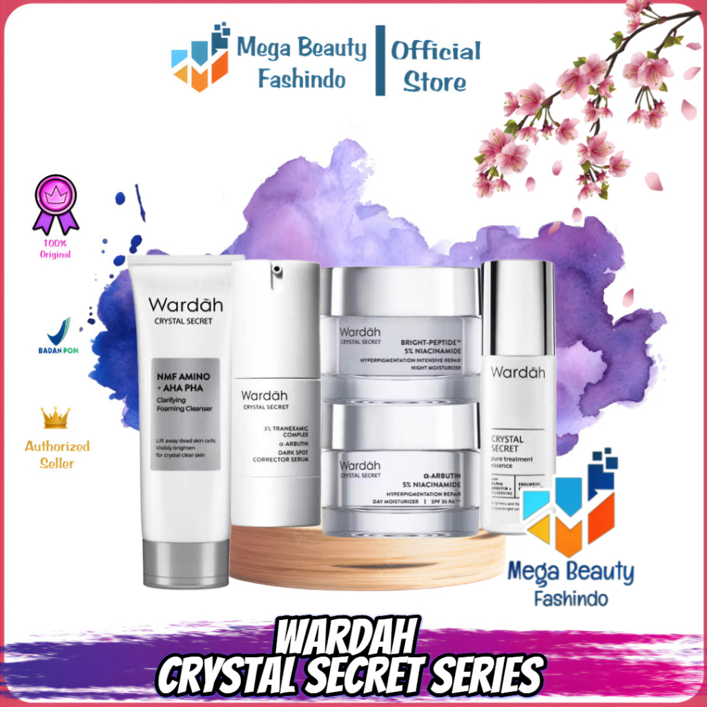 Wardah Crystal Secret Series | Moisturizer | Serum | Cleanser | Melting Milk | Exfoliating | Micella
