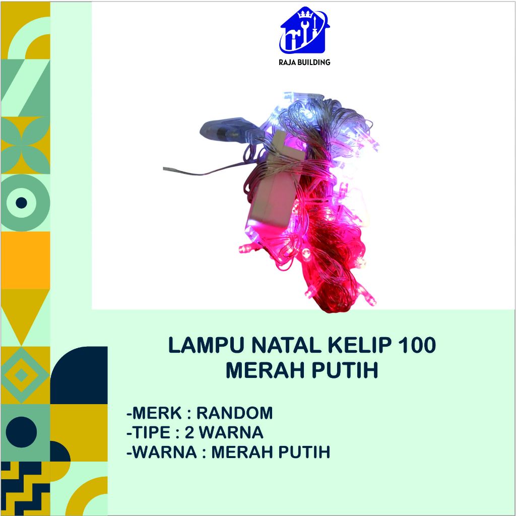 LAMPU NATAL KELIP 2 WARNA MERAH PUTIH /LAMPU HIAS NATAL/LAMPU KELIP NATAL/LAMPU POHON NATAL/LAMPU HI