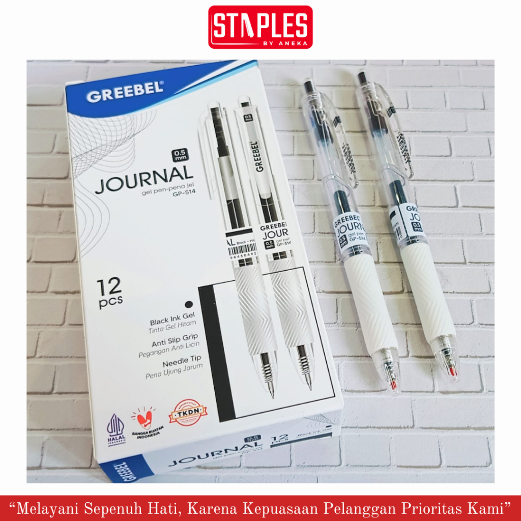 

Greebel Pulpen Jel / Gel Pen Journal GP-514 0.5 Hitam / Ballpen Gel Ballpoint / Bolpen Bolpoin / Pena Gel