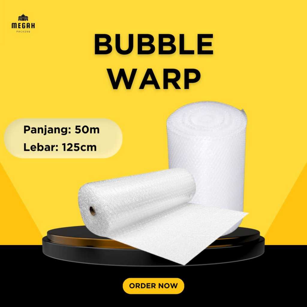 

Packaging Bubble Wrap Bening | 125 cm x 50 m x 2,4kg | Premium | Termurah