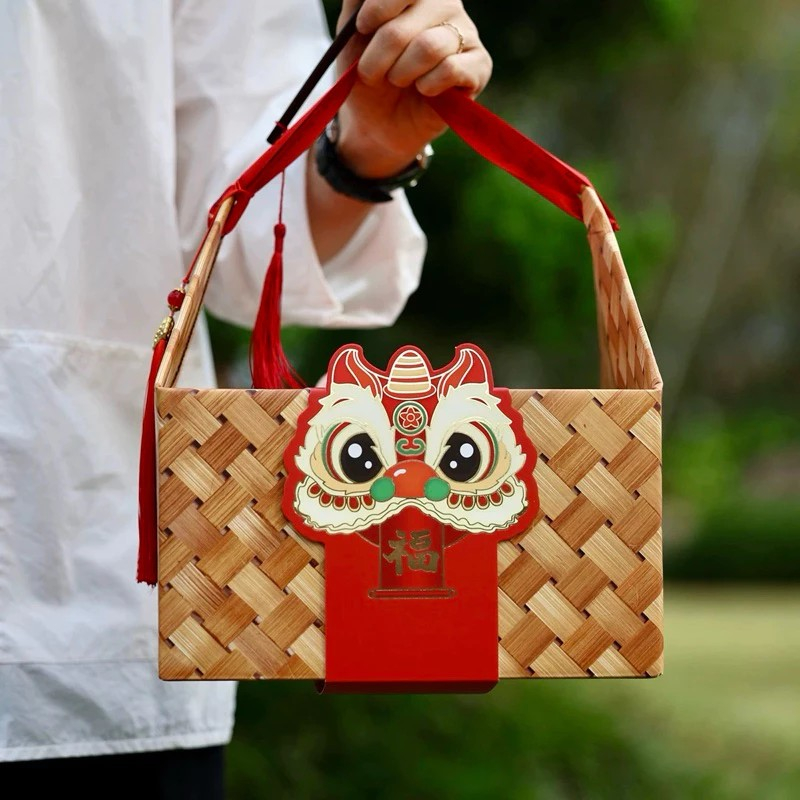 

kotak hampers imlek 2025 Motif Bambu - kotak kemasan cny - box imlek - Chinese New Year Box 2025