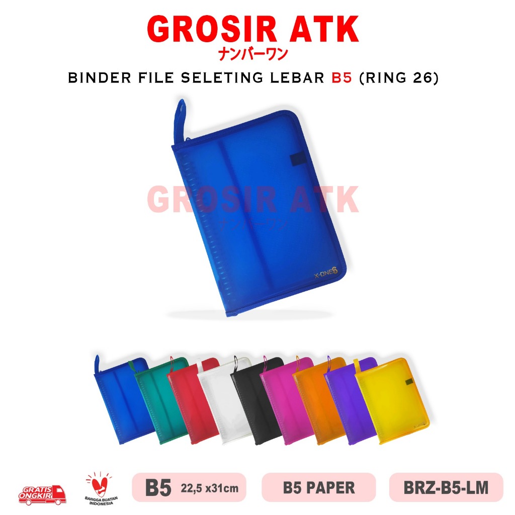 

Grosir ATK- MAP ZIPPER BINDER UKURAN B5 MAP ZIPPER COLOUR FULL